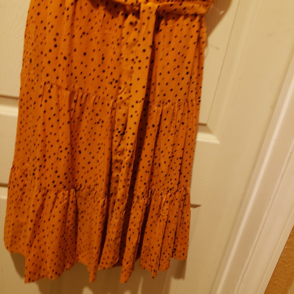 Tahari Burnt Orange Maxi Large Dress - Picture 4 of 6
